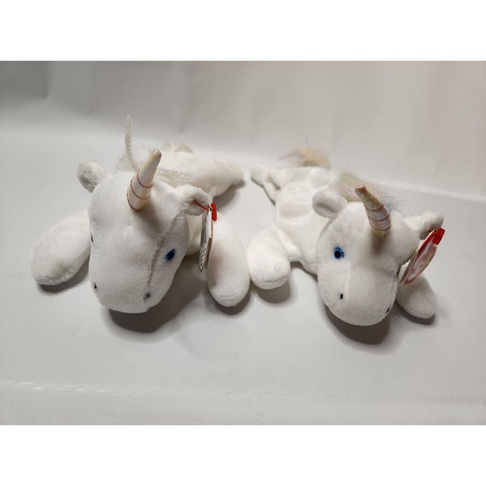 TY Beanie Babies Mystic Unicorn Plush Bundle (2‑Piece, Different Manes)